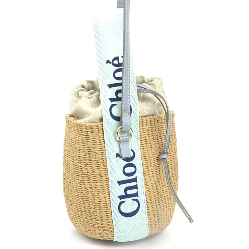 Chloe shoulder Green Raffia Mifuko bag Basket Woody Green